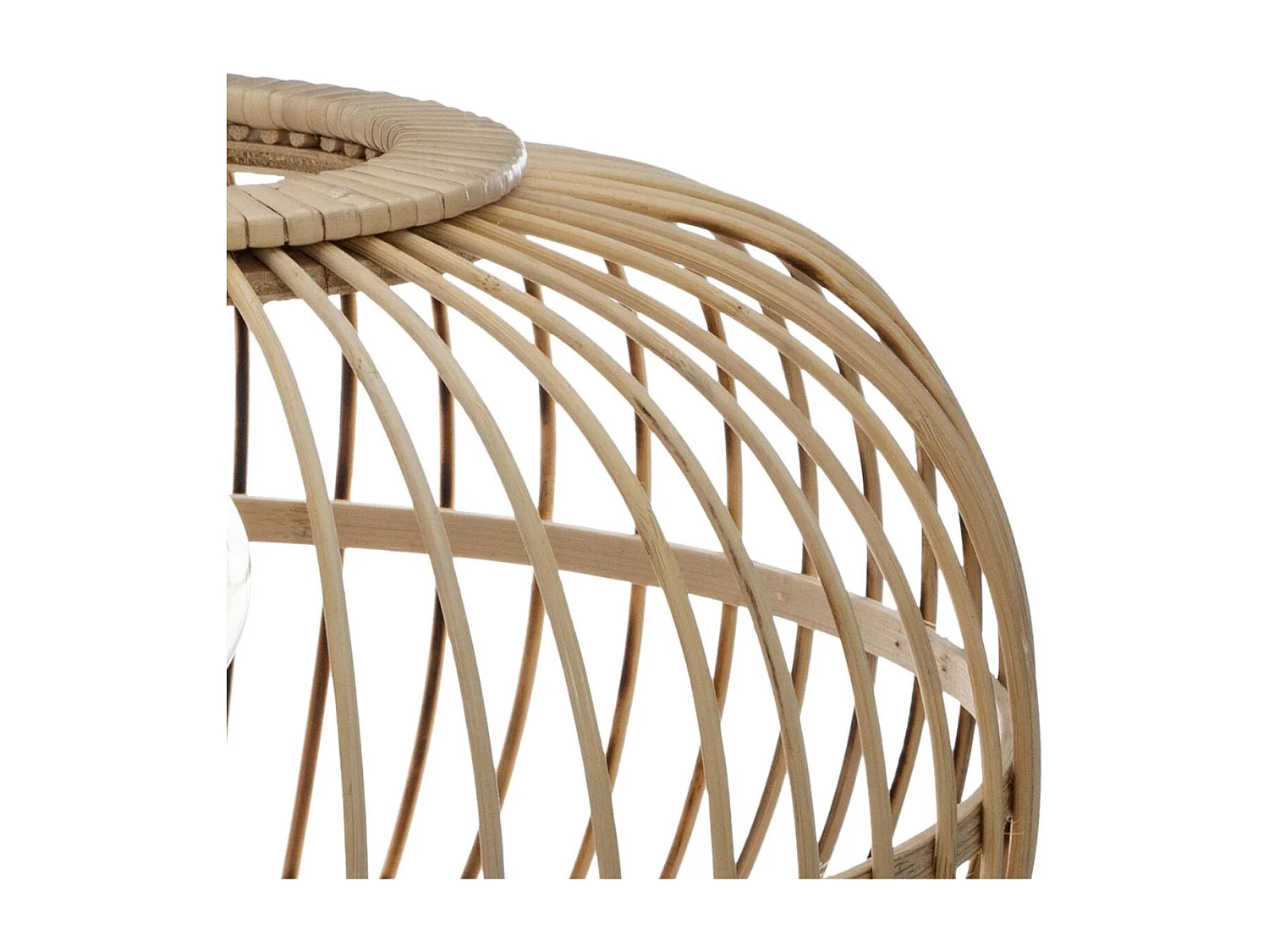 Lampe à Poser en Bambou Trépied en métal H 31 cm