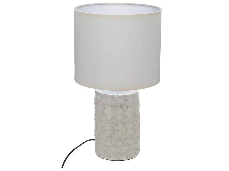 Lampe à poser en céramique Beige avec motif H 34 cm