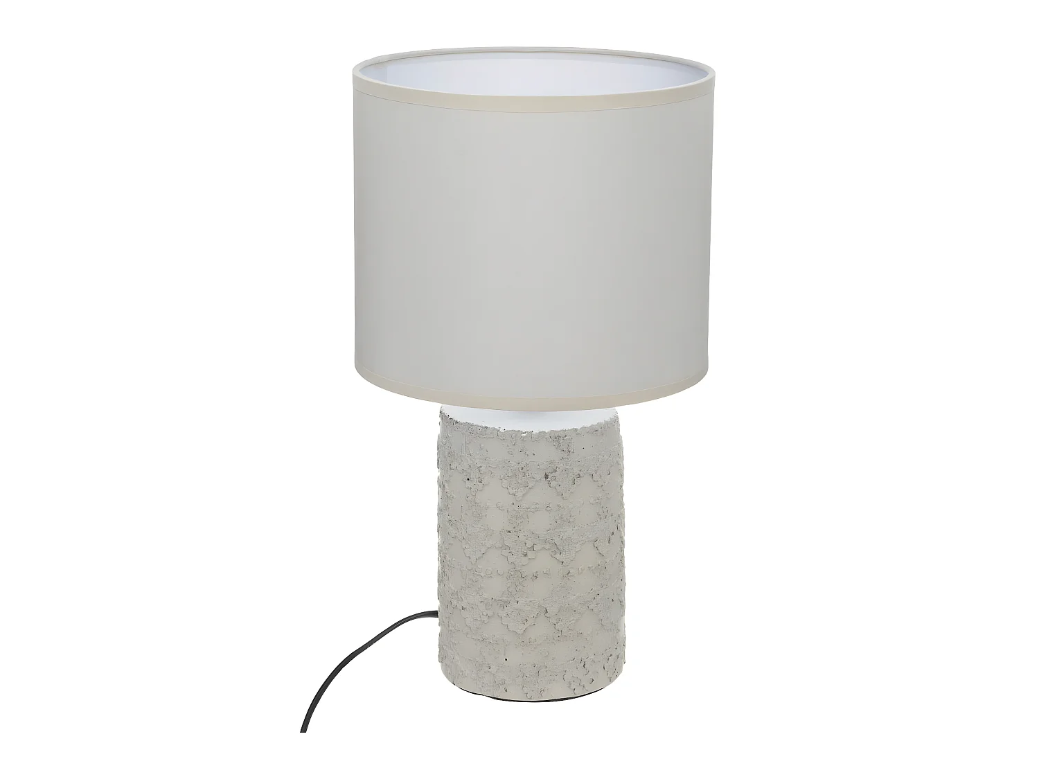 Lampe à poser en céramique Beige avec motif H 34 cm