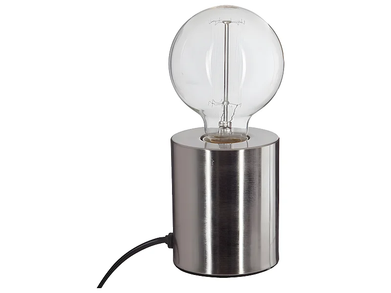 Lampe Socle en métal Argent H 10.5 cm