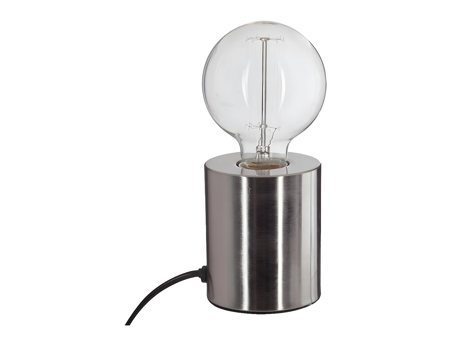 Lampe Socle en métal Argent H 10.5 cm