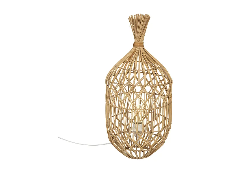 Lampe à poser en Rotin naturel H 55 cm