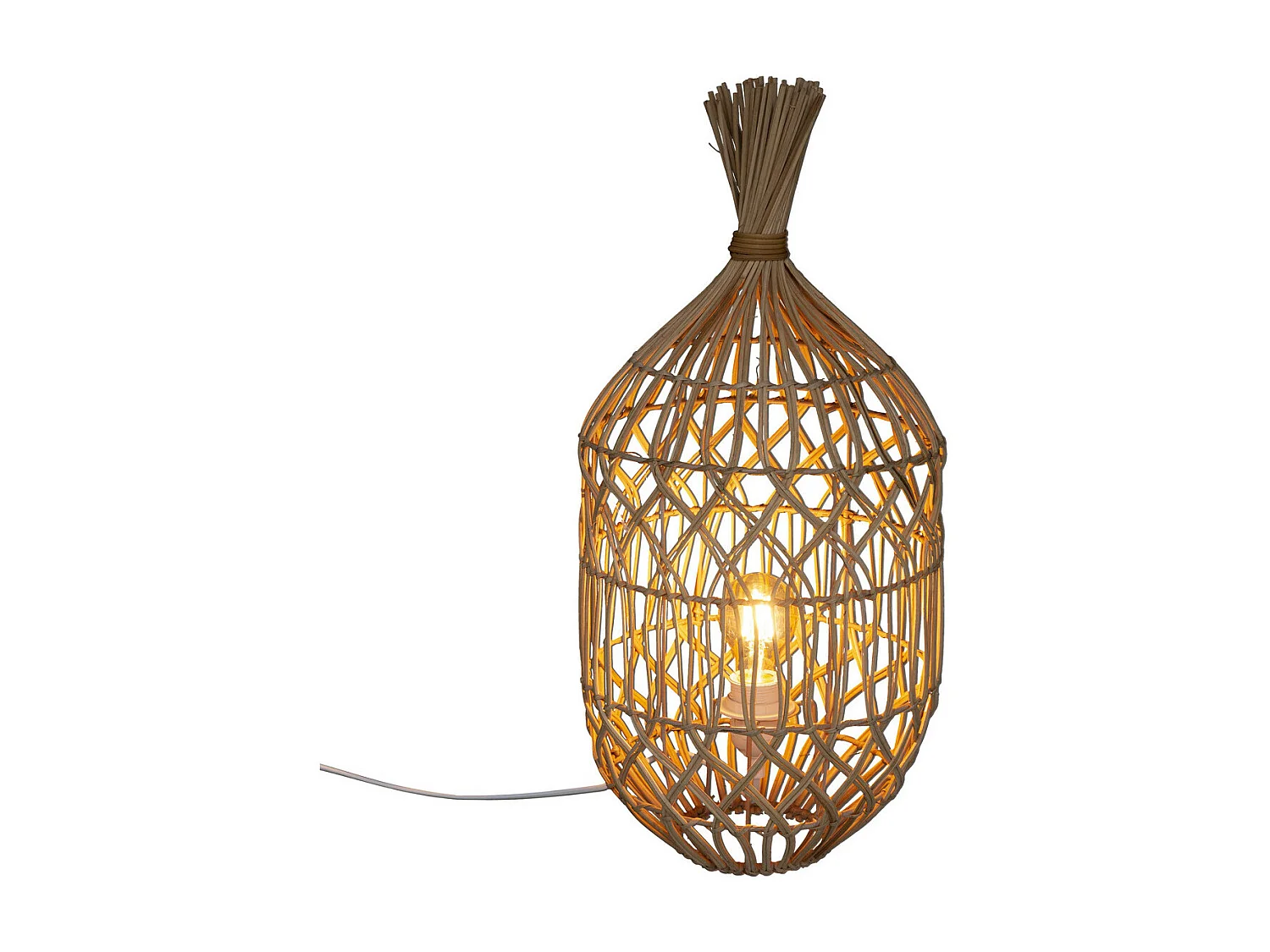 Bohème Tischlampe aus Rattan Ø 25 x 55 cm