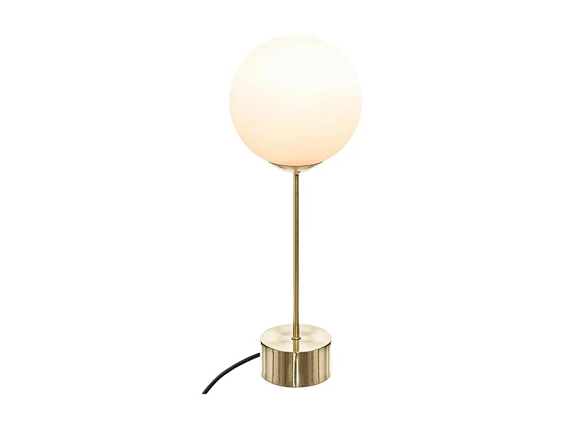 Lampe à poser Boule blanche et Base dorée H 43 cm