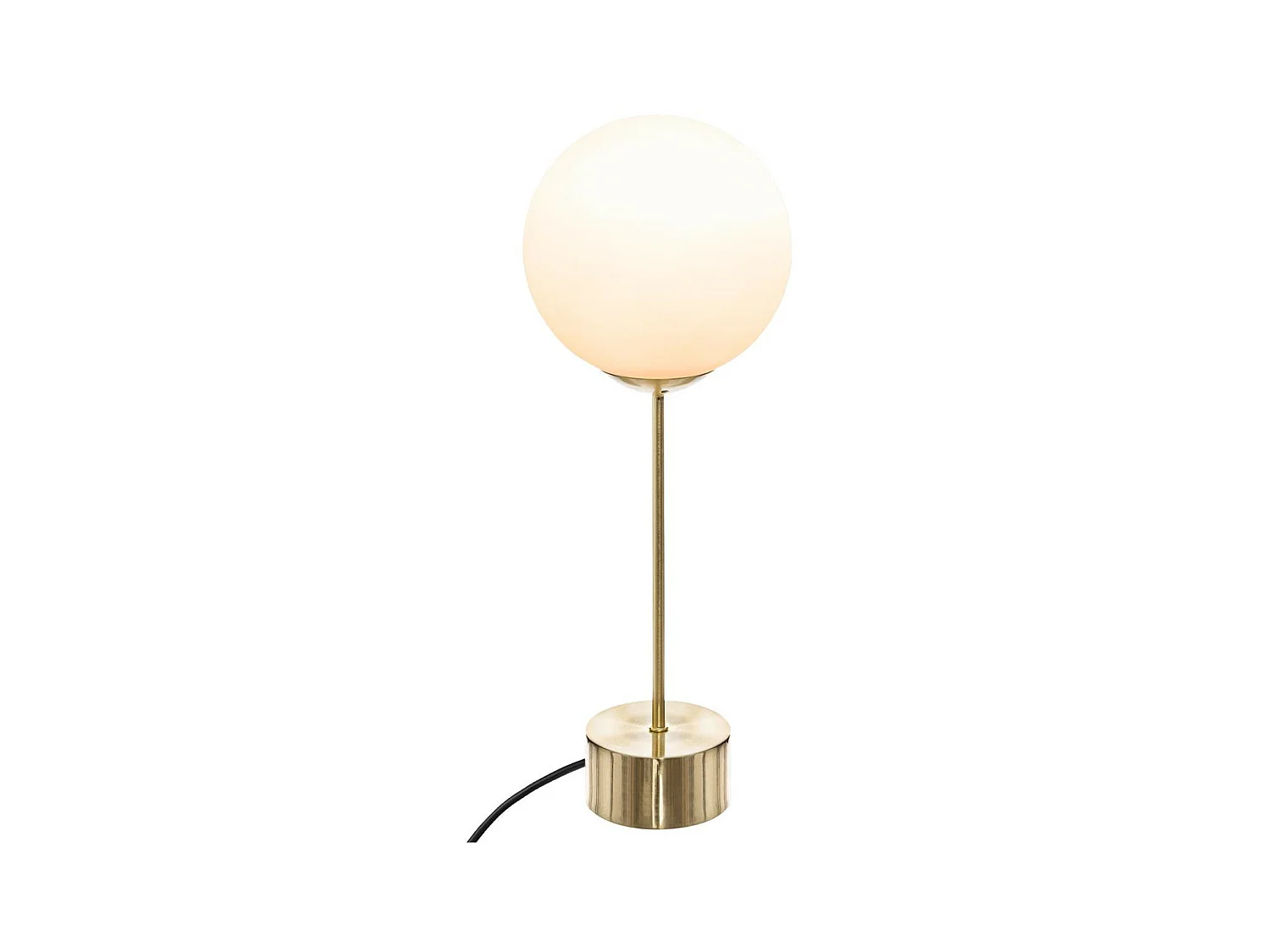 Lampe à poser Boule blanche et Base dorée H 43 cm