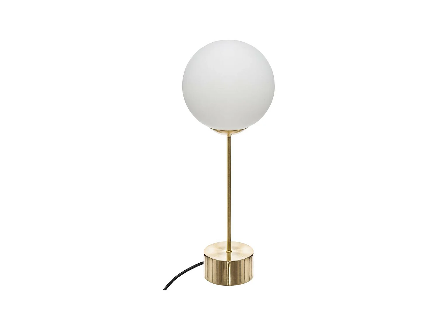 Lampe à poser Boule blanche et Base dorée H 43 cm