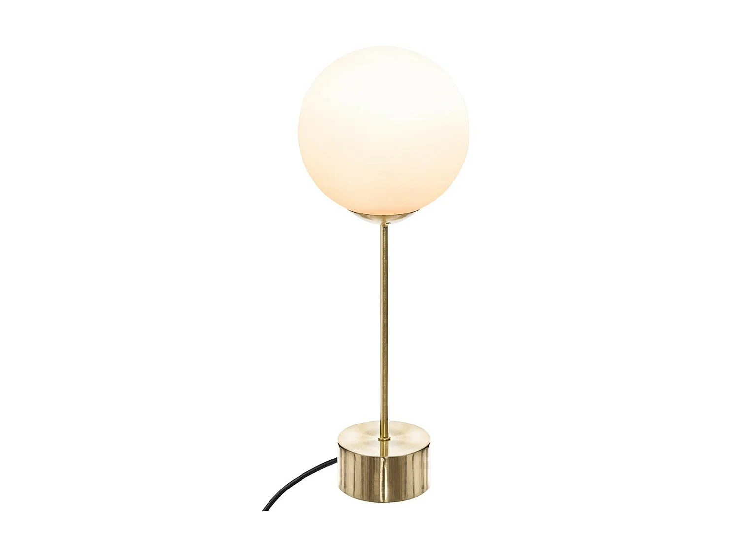 Lampe à poser Boule blanche et Base dorée H 43 cm
