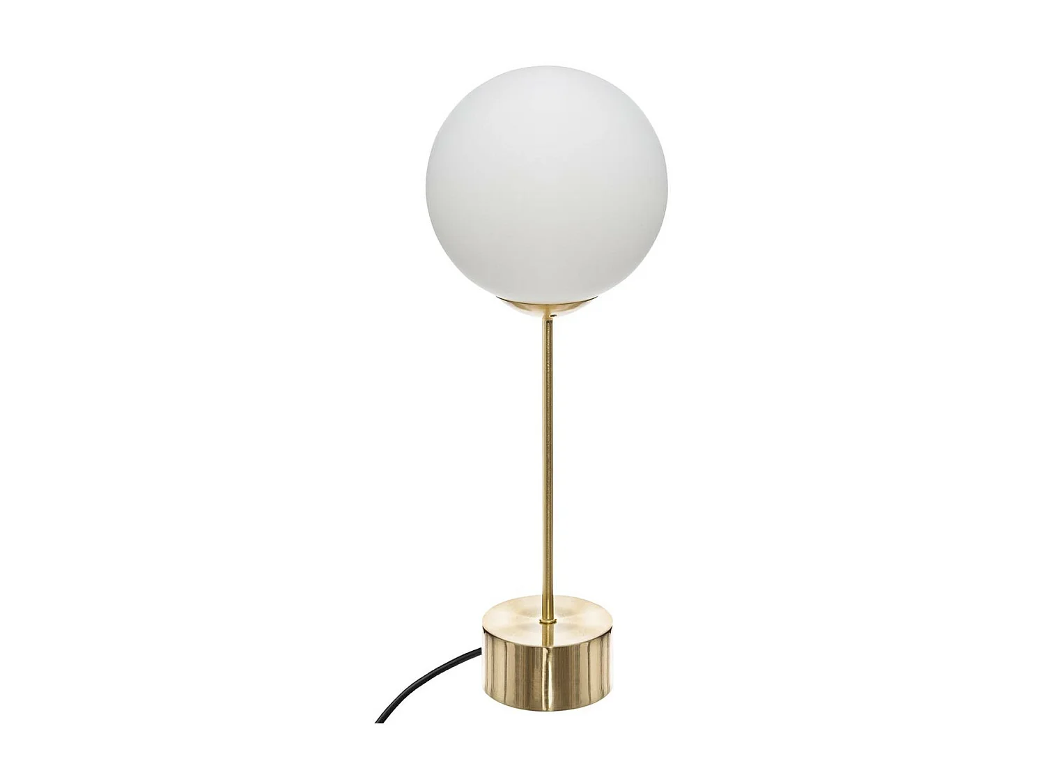 Lampe à poser Boule blanche et Base dorée H 43 cm