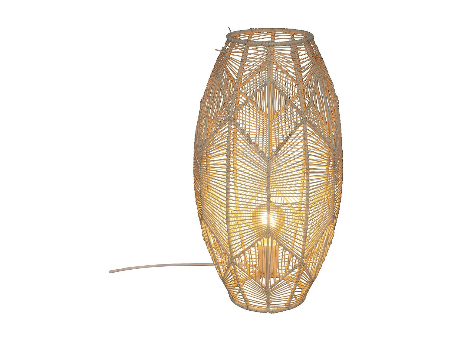 Lampe à poser en Rotin H 48 cm