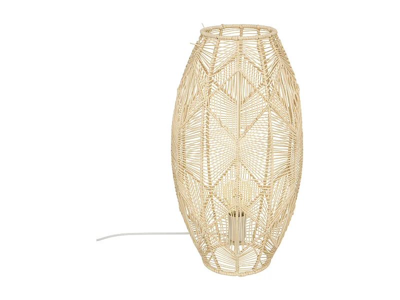 Lampe à poser en Rotin H 48 cm