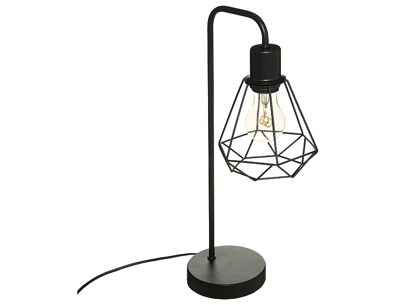 Lampe à poser en Métal filaire Noir H 46 cm