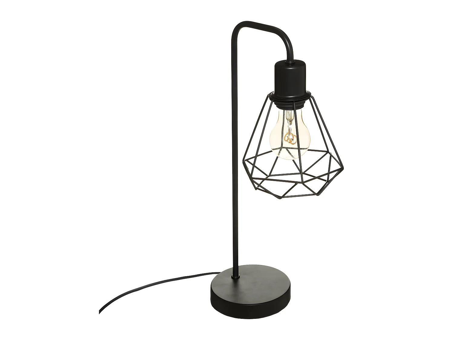 Lampe à poser en Métal filaire Noir H 46 cm