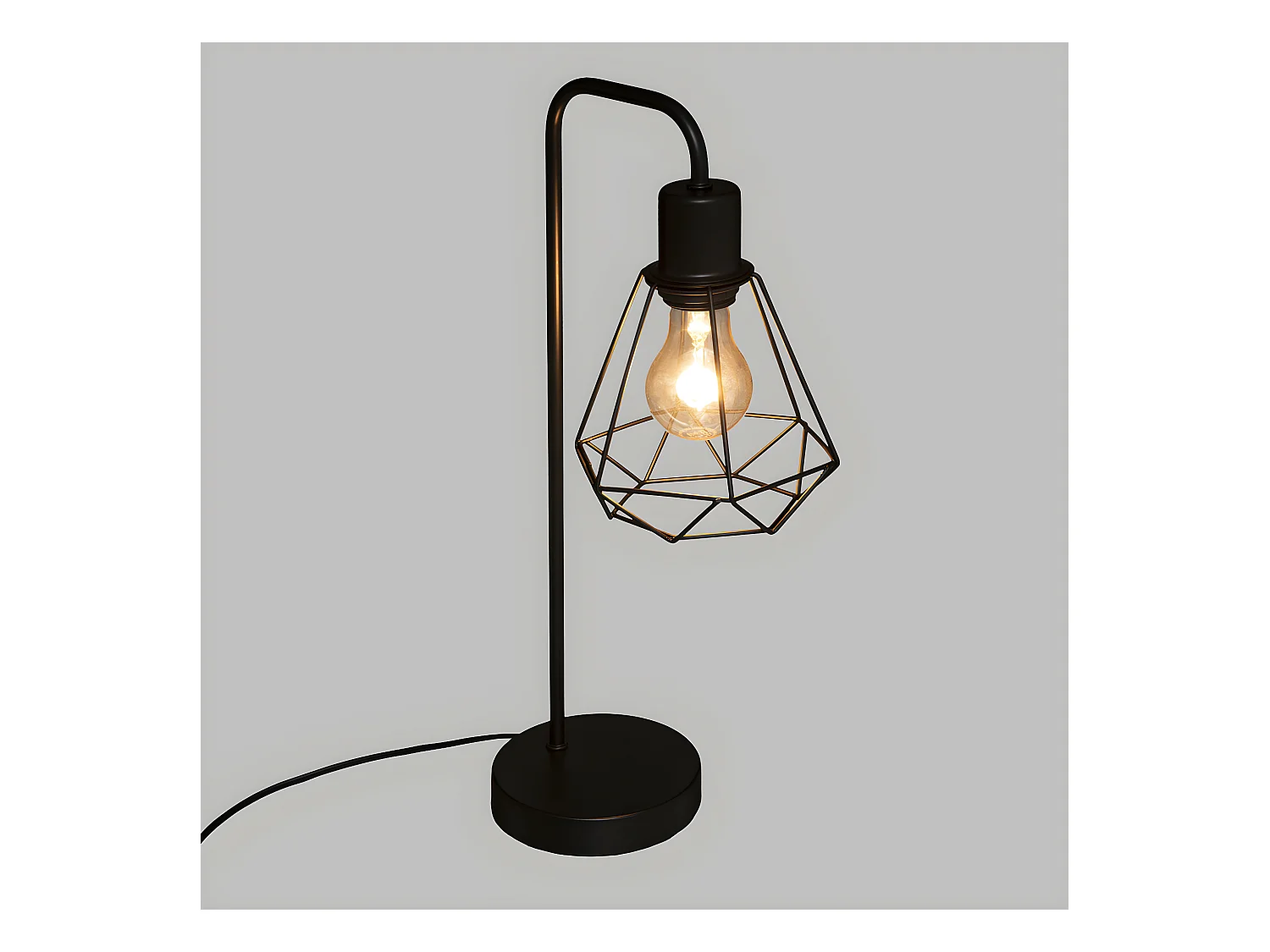 Lampe à poser en Métal filaire Noir H 46 cm