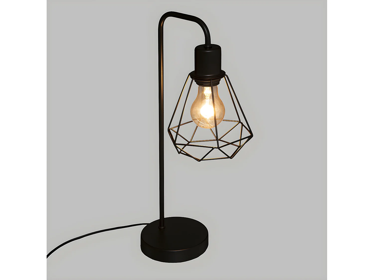 Lampe à poser en Métal filaire Noir H 46 cm