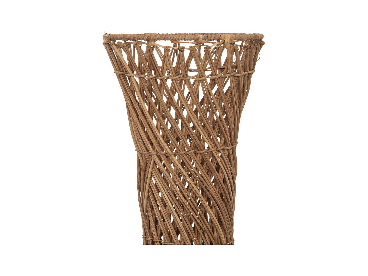 Grande Lampe à poser en Rotin et Métal H 100 cm