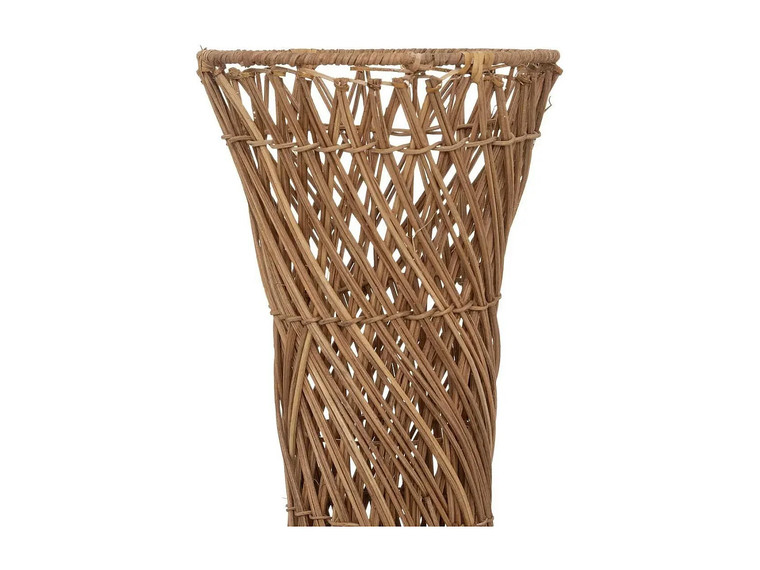 Grande Lampe à poser en Rotin et Métal H 100 cm