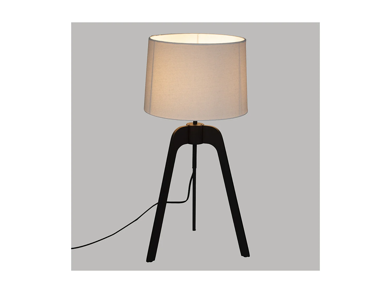 Lampe trépied en Bambou et Métal H 58.5 cm