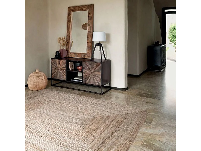 Lampe trépied en Bambou et Métal H 58.5 cm