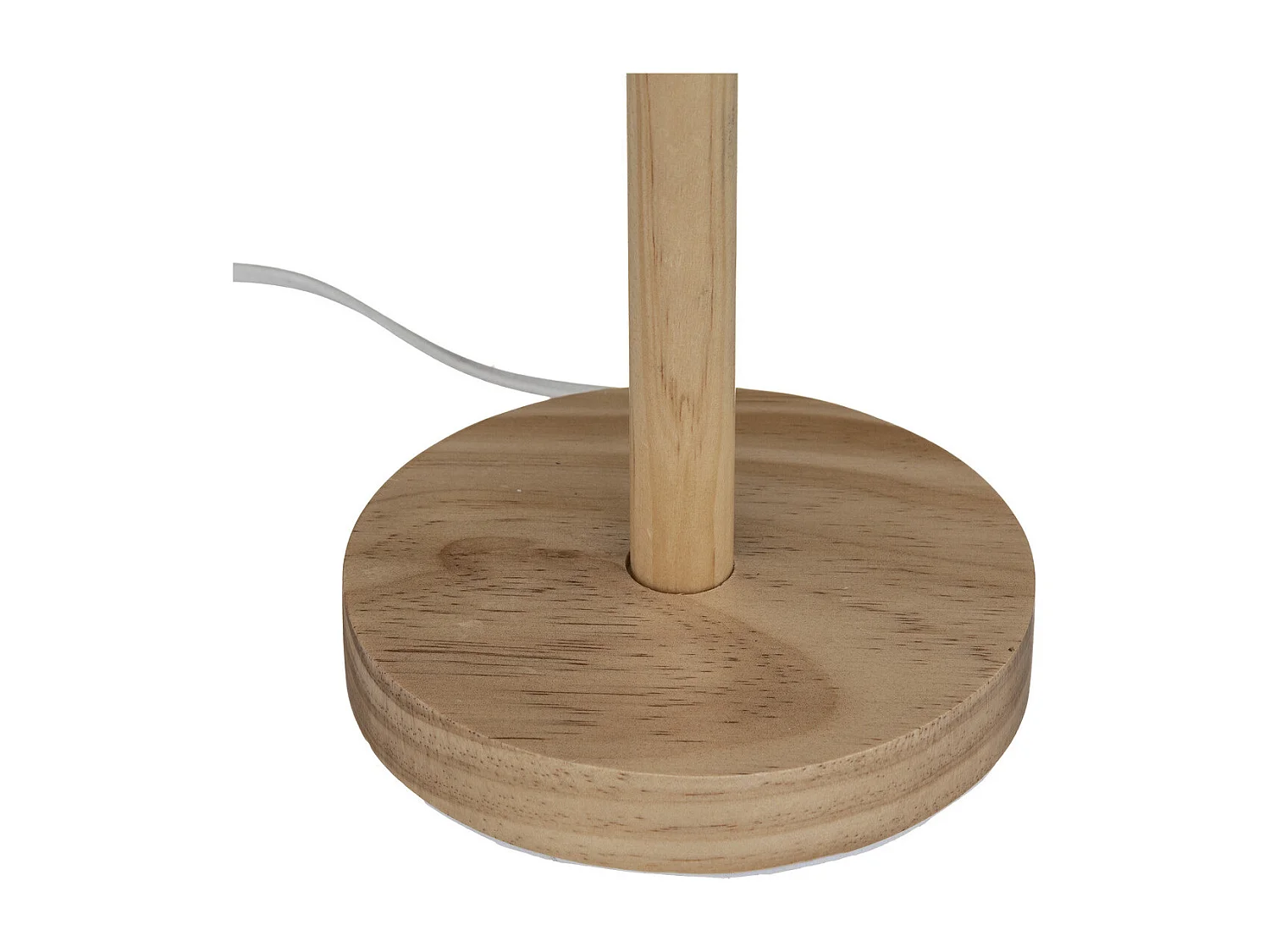 Lampe à poser en Bois de Pin et Abat-jour Beige naturel tressé H 42 cm