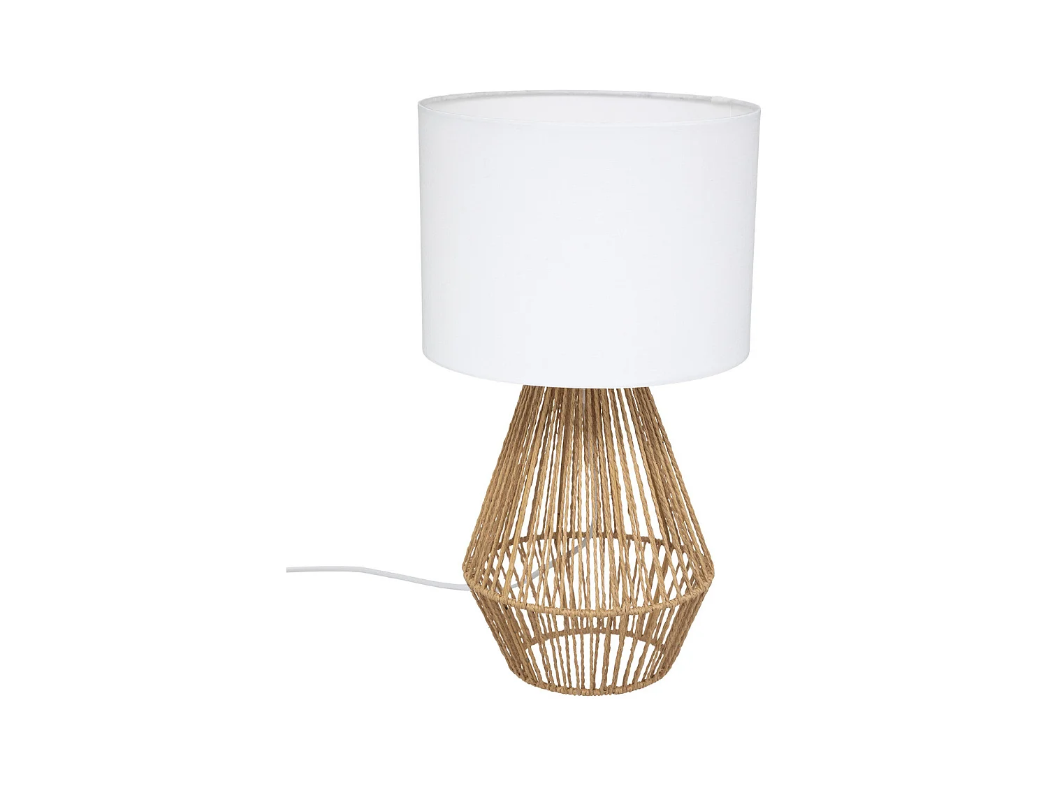 Lampe à poser en Coton et Métal H 40 cm