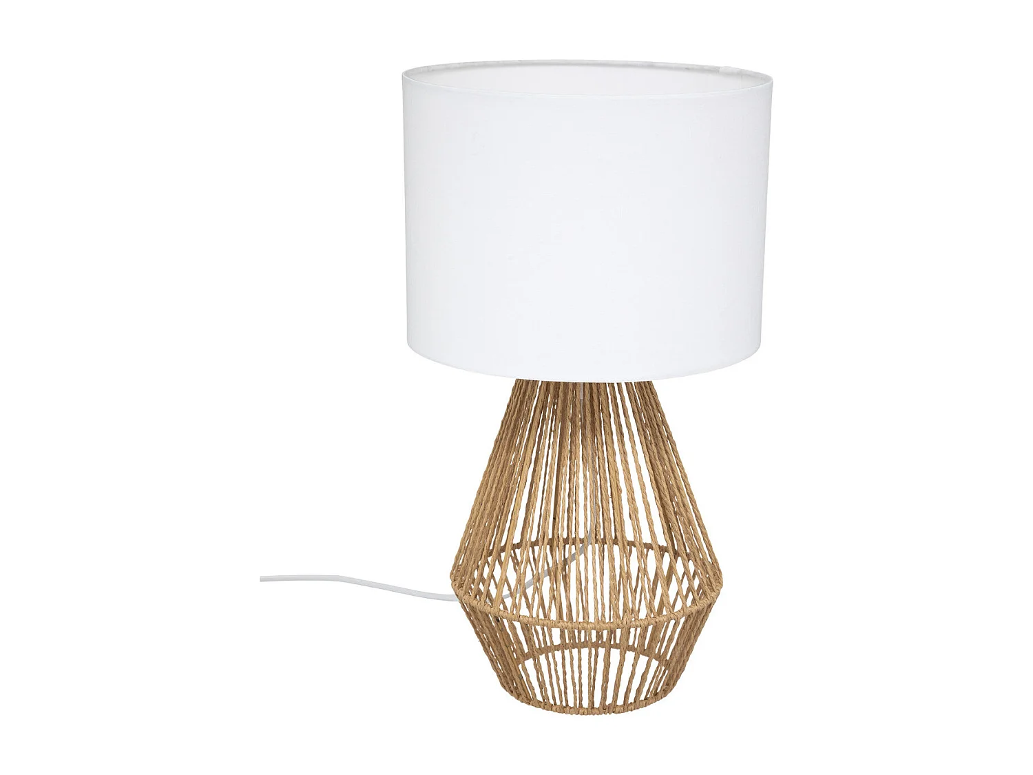 Lampe à poser en Coton et Métal H 40 cm