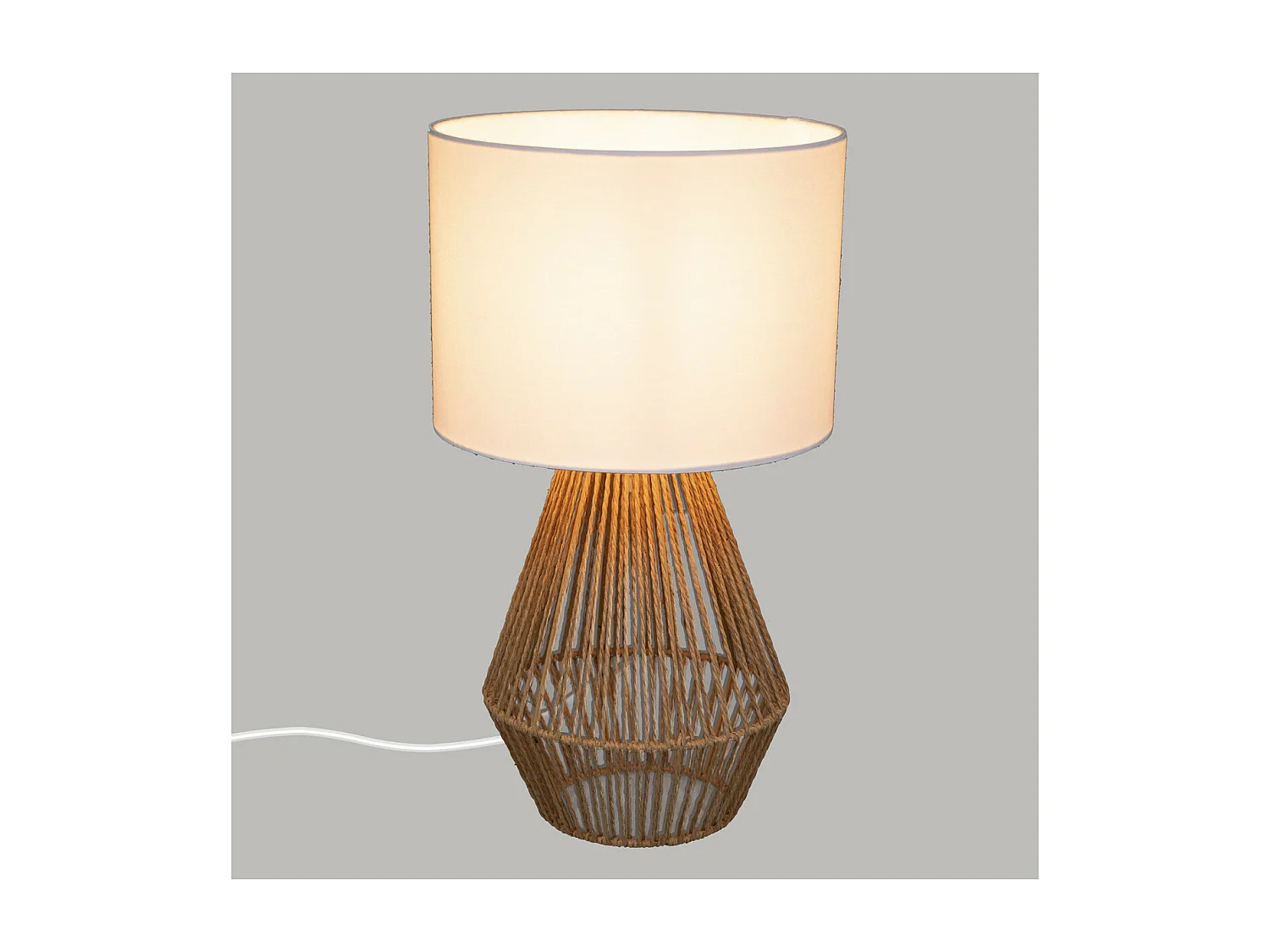 Lampe à poser en Coton et Métal H 40 cm
