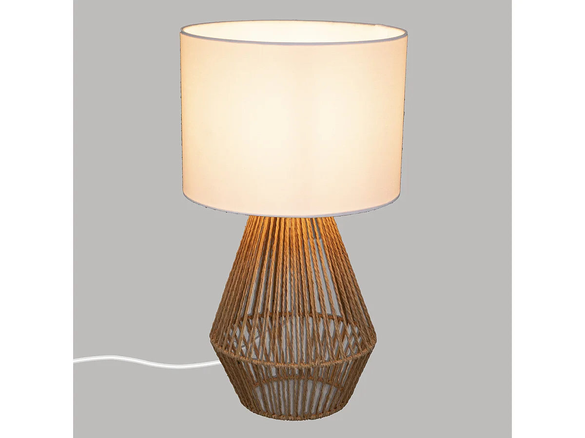 Lampe à poser en Coton et Métal H 40 cm