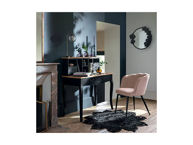 Lampe à poser en Métal Mordoré et Verre strié H 45 cm