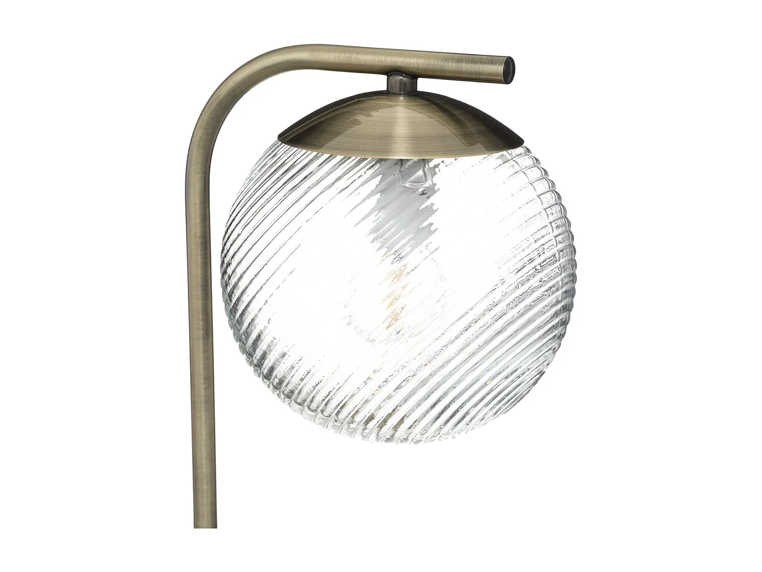 Lampe à poser en Métal Mordoré et Verre strié H 45 cm