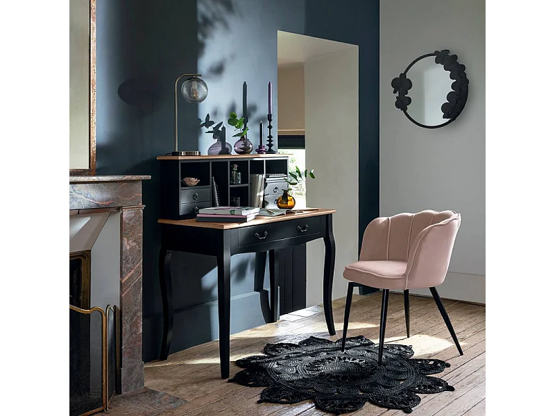 Lampe à poser en Métal Mordoré et Verre strié H 45 cm