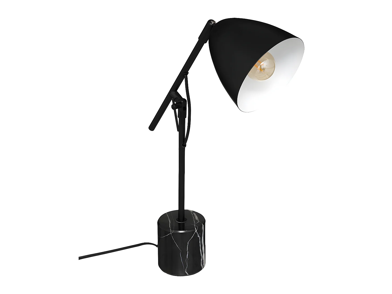 Lampe à poser en Métal et Marbre Noir H 54 cm