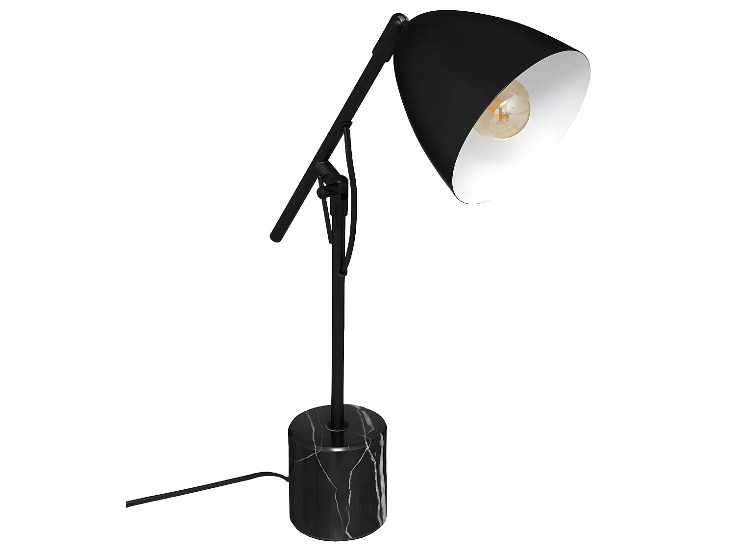 Lampe à poser en Métal et Marbre Noir H 54 cm