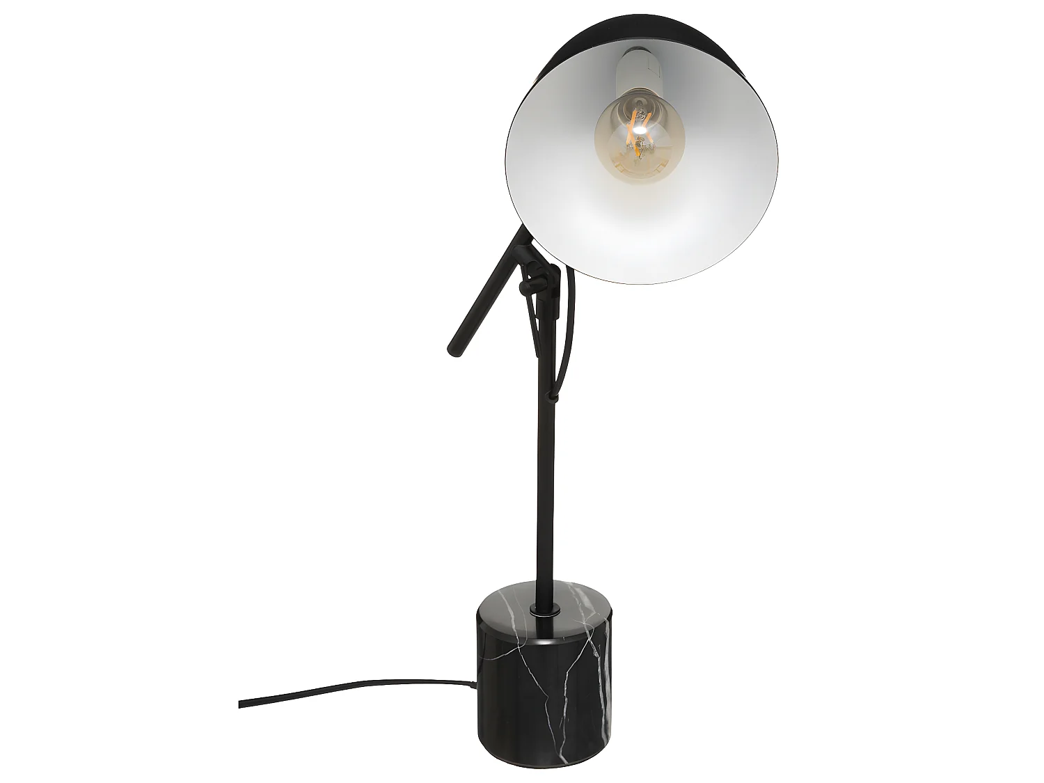 Lampe à poser en Métal et Marbre Noir H 54 cm