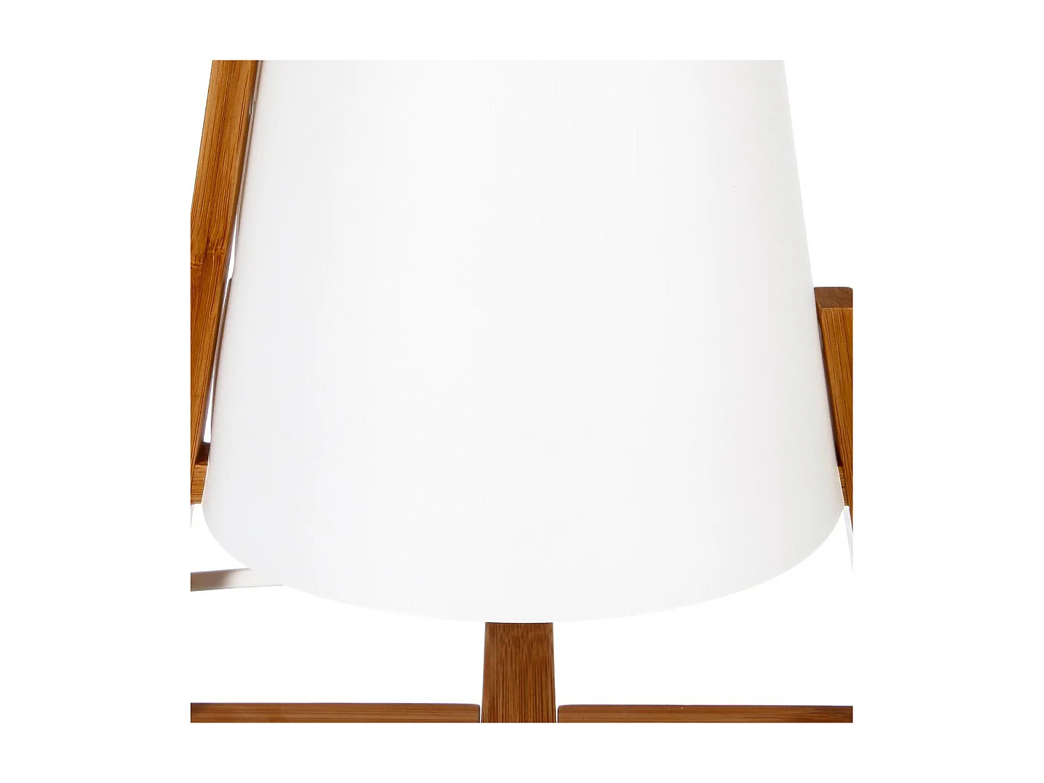 Lámpara de mesa Gong Atmosphera blanco/madera 32x21,5x21,5 cm