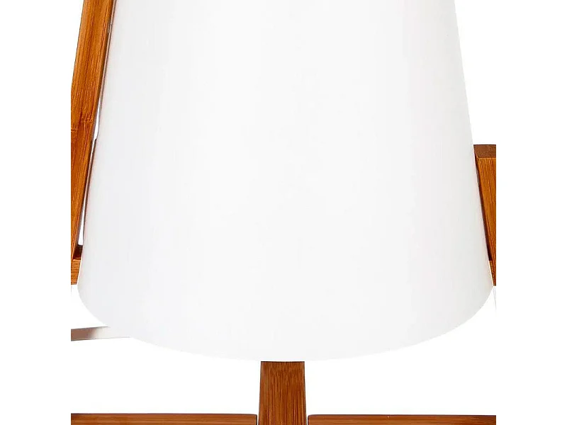 Lámpara de mesa Gong Atmosphera blanco/madera 32x21,5x21,5 cm