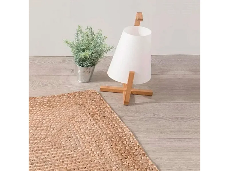 Lámpara de mesa Gong Atmosphera blanco/madera 32x21,5x21,5 cm
