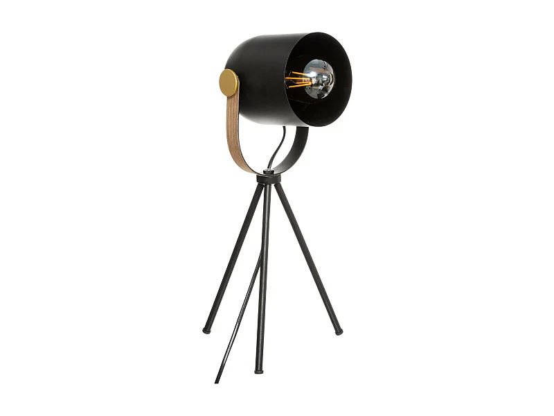 Lampe Trépied en métal Noir H 45 cm