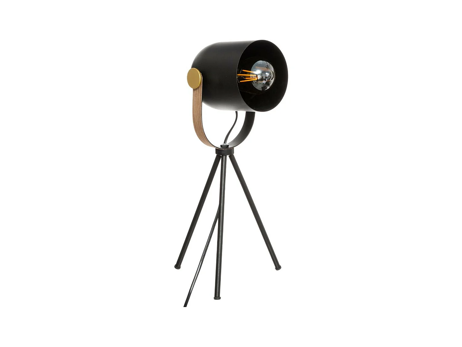 Lampe Trépied en métal Noir H 45 cm
