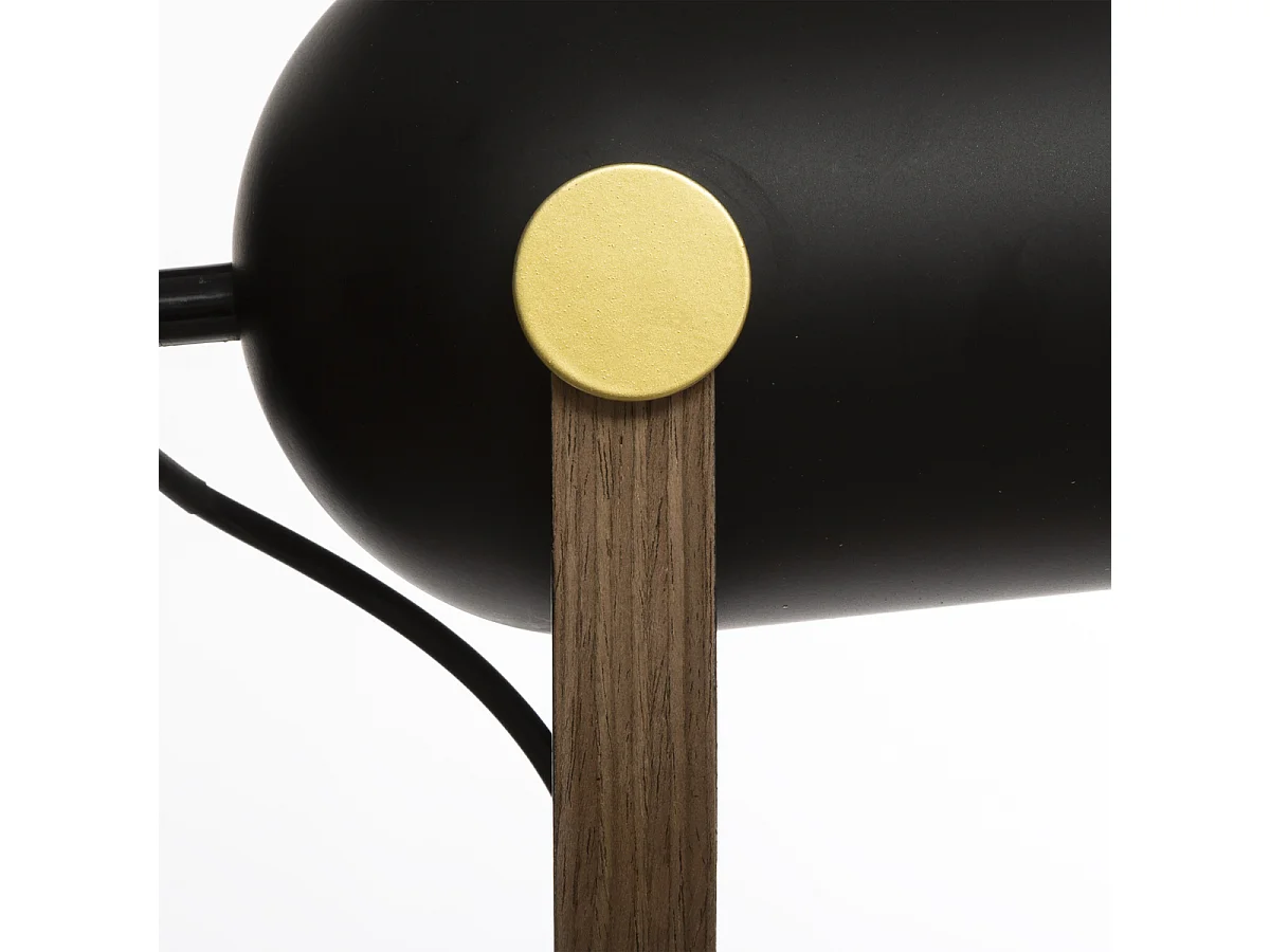 Lampe Trépied en métal Noir H 45 cm