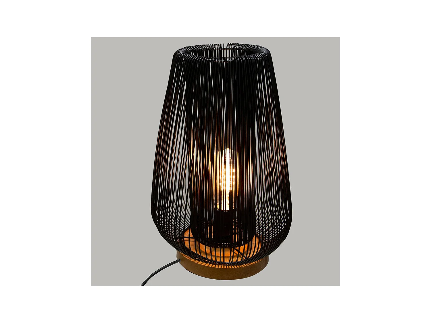 Lampe à poser en Métal filaire Noir H 40.5 cm