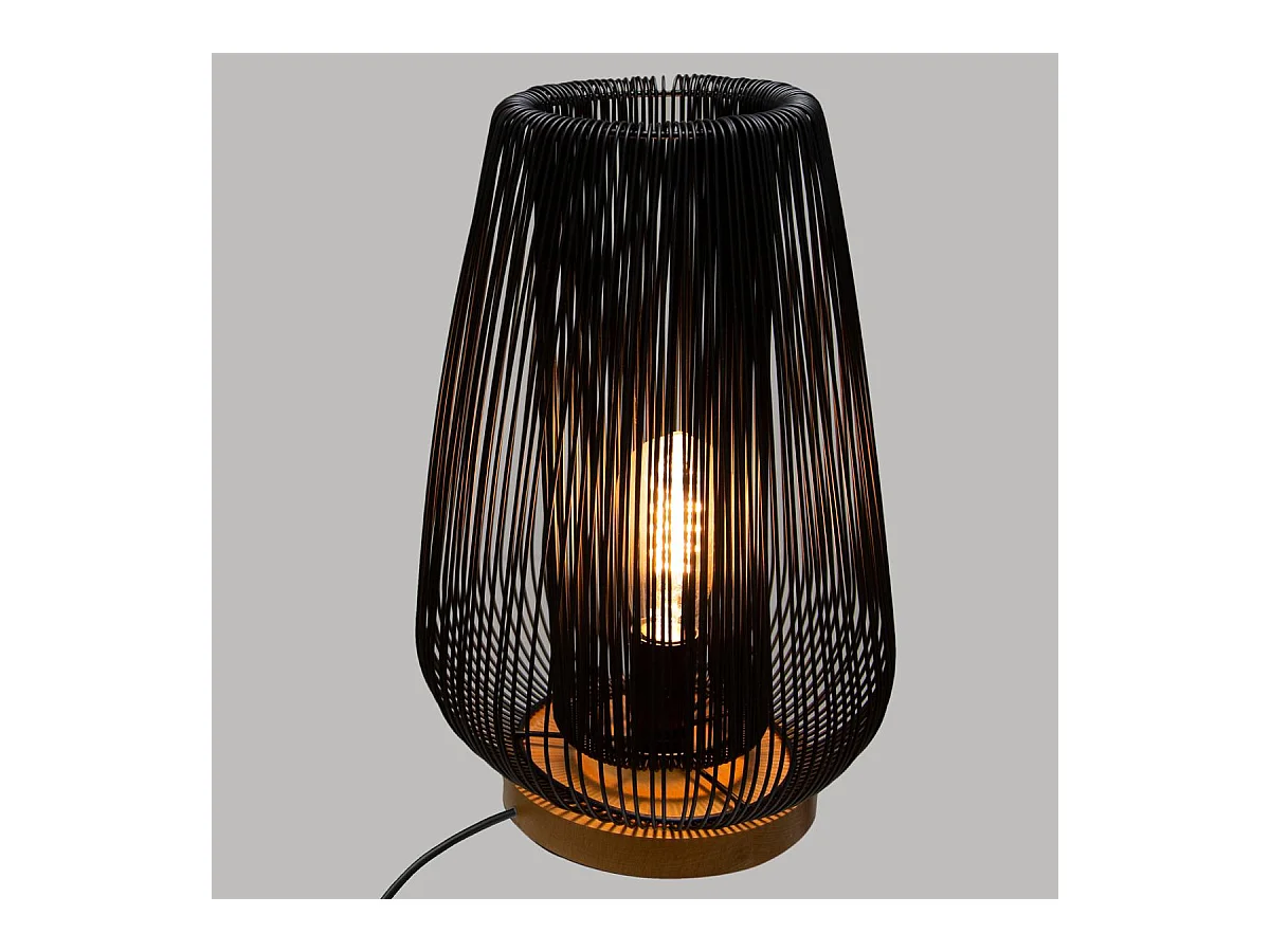 Lampe à poser en Métal filaire Noir H 40.5 cm