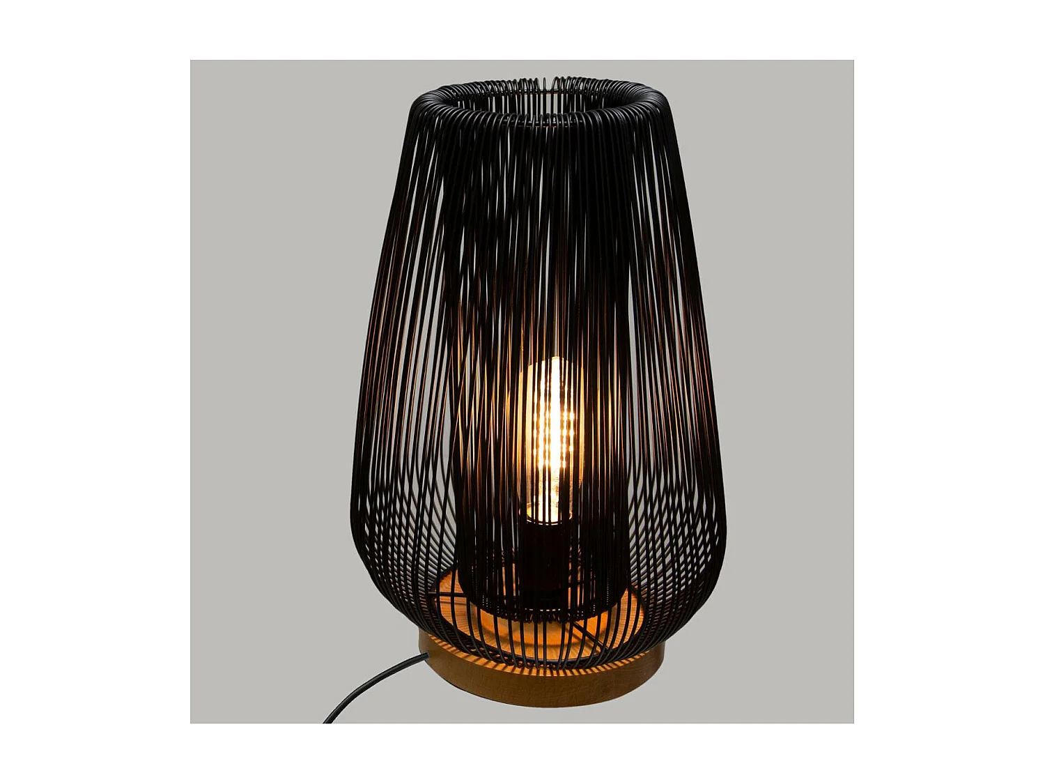 Lampe à poser en Métal filaire Noir H 40.5 cm