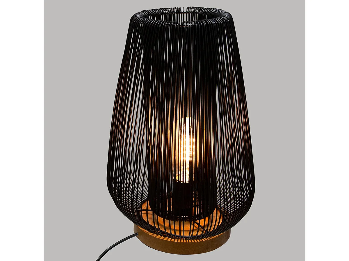 Lampe à poser en Métal filaire Noir H 40.5 cm