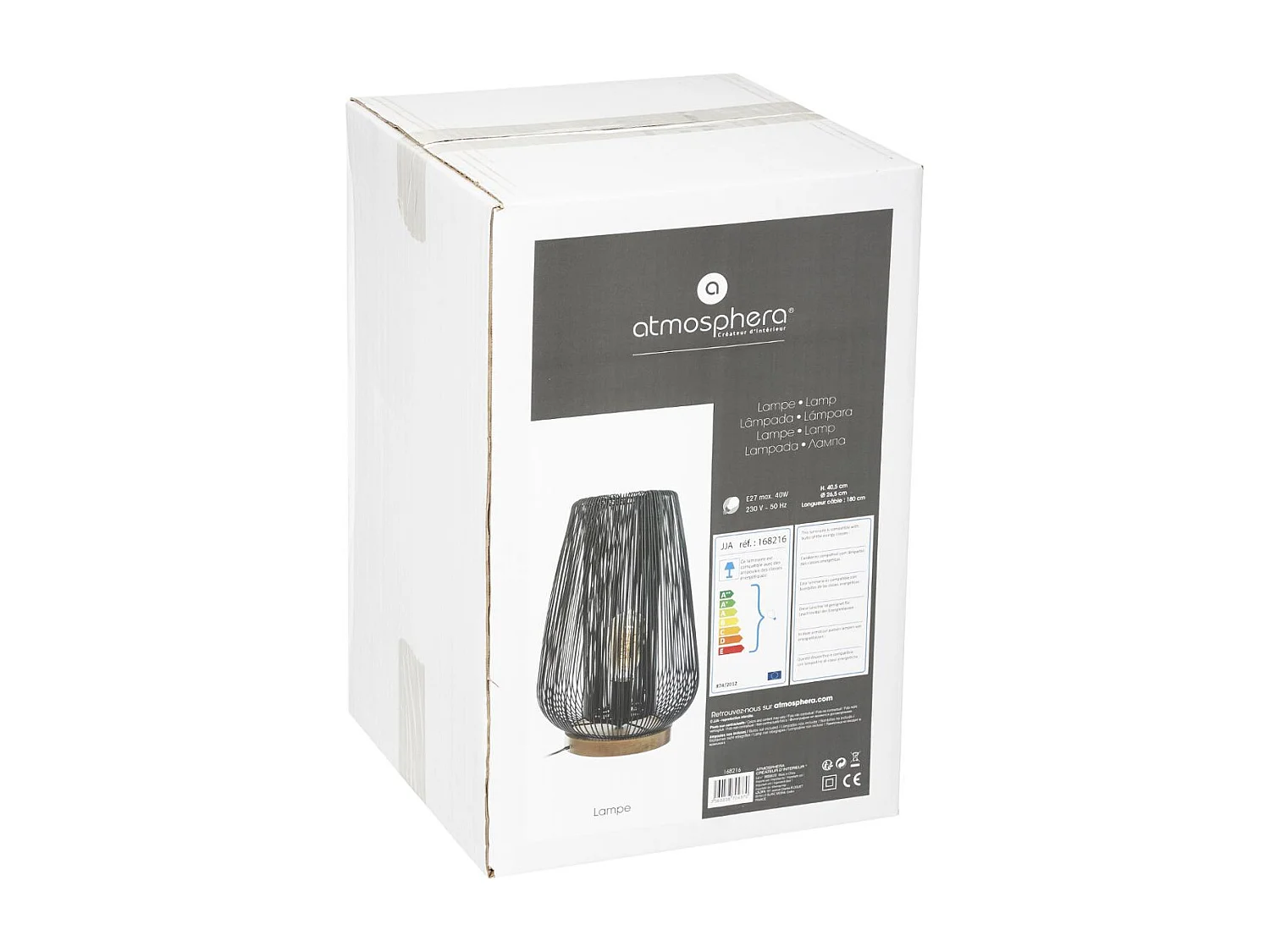 Lampe à poser en Métal filaire Noir H 40.5 cm