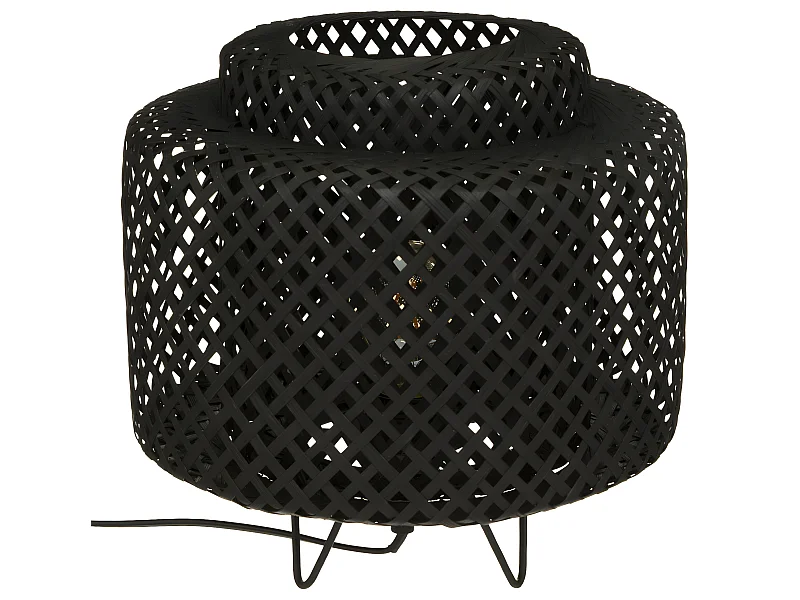 Lampe à poser en Bambou noir D 25 cm