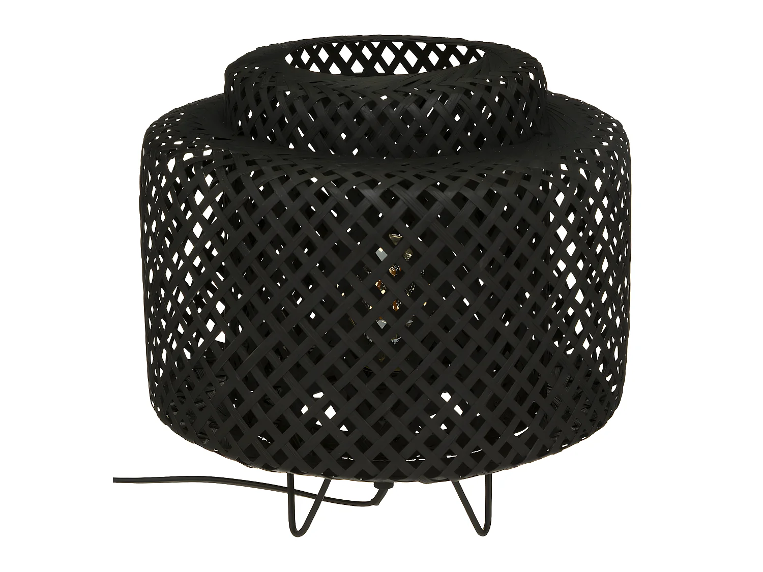 Lampe à poser en Bambou noir D 25 cm