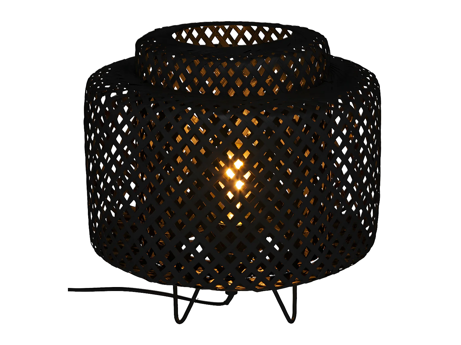 Lampe à poser en Bambou noir D 25 cm