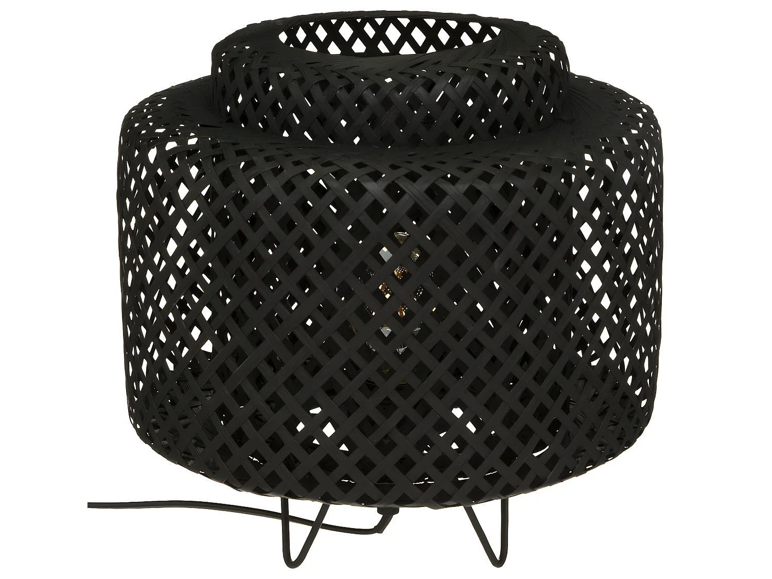 Lampe à poser en Bambou noir D 25 cm