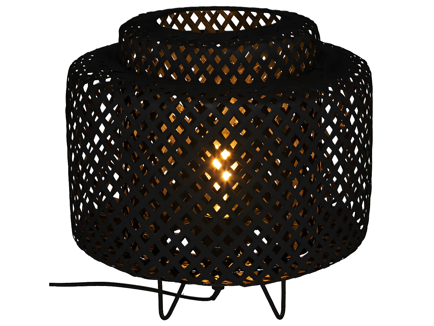 Lampe à poser en Bambou noir D 25 cm