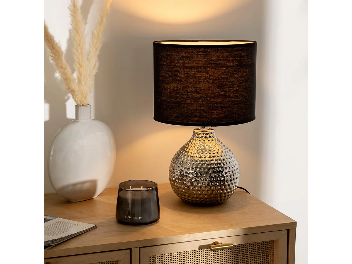 Lampe à poser en céramique martelée H 38 cm